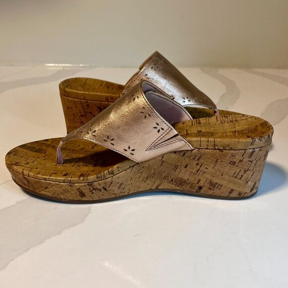 Vionic Anitra Rose Gold Pink Metallic Wedge Sandal - Size 9 - Picture 9 of 15